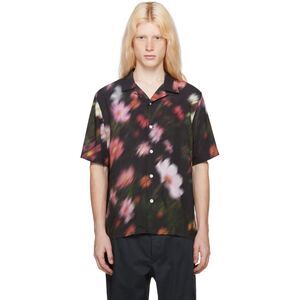 RAG & BONE Shirt Mens Small Black Floral Button Up Pixelated Casual AVERY $245